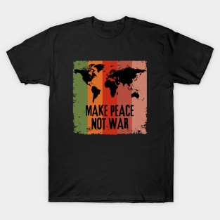 Make Peace Not War World Map T-Shirt